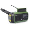 NEDIS přenosné nouzové rádio/ napájení z baterie 2500 mAh/ z USB/ solární panel/ DAB+ / FM/ budík/ světlo/ černo-zelené