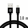 Swissten Datový Kabel Textile Usb / Lightning 3,0 M Černý