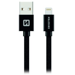 Swissten Datový Kabel Textile Usb / Lightning 0,2 M Černý