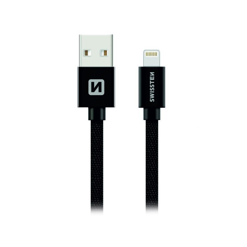 Swissten Datový Kabel Textile Usb / Lightning 0,2 M Černý