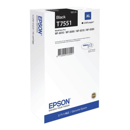Epson inkoustová náplň/ C13T755140/ WF-8090/ 8590/ 5 000 stran/ XL Černá