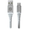 Swissten datový kabel kevlar usb / usb-c 1,5 m bílý