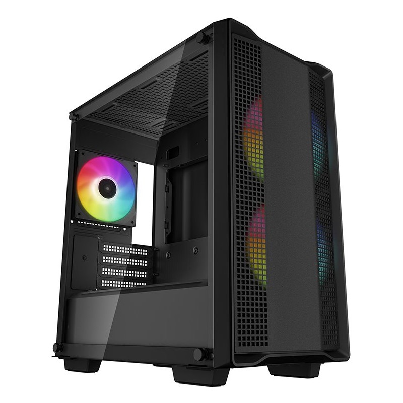 DEEPCOOL Case CC360 ARGB, mATX, Průhledná bočnice, 3x120mm Fan, černá