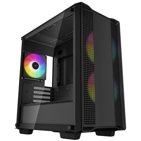 DEEPCOOL Case CC360 ARGB, mATX, Průhledná bočnice, 3x120mm Fan, černá