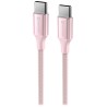 Swissten datový kabeltextile ii usb-c / usb-c 1,5 m růžový