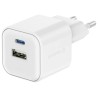 Swissten síťový adaptér gan 1x usb-c 35w pd + 1x usb-a 27w qc bílý