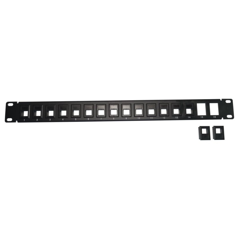 19" modulární patch panel XtendLan 16port, černý