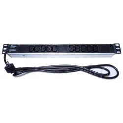 PremiumCord Panel napájecí do 19" racku 1U, 10xIEC (C13), 2m kabel