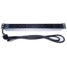 PremiumCord Panel napájecí do 19" racku 1U, 10xIEC (C13), 2m kabel
