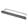 19" Patch panel XtendLan 24port, STP, Cat6A, 30µm, duální svorkovnice, černý