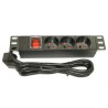 10" rozvodný panel XtendLan 3x230V, ČSN, vypínač, indikátor napětí, kabel 1,8m, 1U