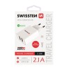 Swissten Síťový Adaptér Smart Ic 2X Usb 2,1A Power + Datový Kabel Usb / Lightning 1,2 M Bílý