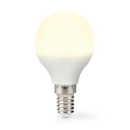 NEDIS LED žárovka E14/ G45/ 4,9 W/ 220 V/ 470 lm/ 2700 K/ teplá bílá/ matná