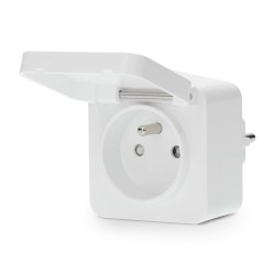 NEDIS Wi-Fi chytrá zásuvka/ venkovní/ 16A/ francouzský typ E/ IP44/ měřič výkonu/ Android/ iOS/ Nedis® SmartLife/ bílá