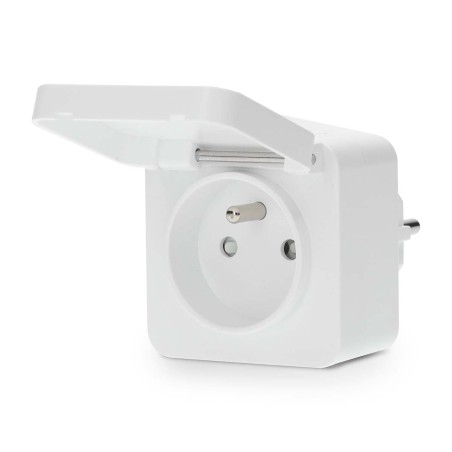 NEDIS Wi-Fi chytrá zásuvka/ venkovní/ 16A/ francouzský typ E/ IP44/ měřič výkonu/ Android/ iOS/ Nedis® SmartLife/ bílá