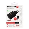 Swissten Síťový Adaptér Smart Ic 2X Usb 2,1A Power + Datový Kabel Usb / Lightning 1,2 M Černý