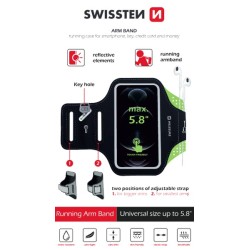 Swissten pouzdro armband case vel. 6,0" černé