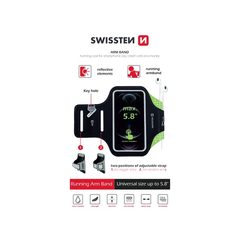 Swissten pouzdro armband case vel. 6,0" černé
