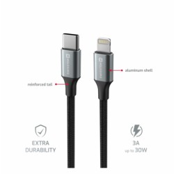 Swissten datový kabeltextile ii usb-c / lightning 1,5 m černý