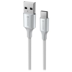 Swissten datový kabeltextile ii usb / usb-c 1,5 m bílý