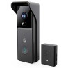 NEDIS Wi-Fi chytrý dveřní videotelefon/ 2304x1296 / 3Mpix/ napájení z baterie/ IP44/ snímač pohybu/ noční vidění/ černý