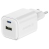 Swissten síťový adaptér gan 1x usb-c 45w pd + 1x usb-a 18w qc bílý