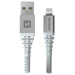 Swissten datový kabel kevlar usb / lightning 1,5 m bílý