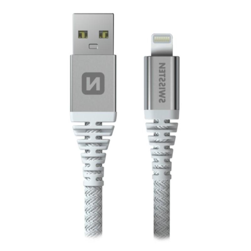 Swissten datový kabel kevlar usb / lightning 1,5 m bílý