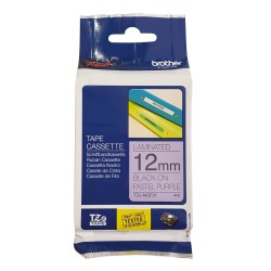 Brother originální páska do tiskárny štítků, Brother, TZE-MQF31, černý tisk/fialový podklad, 4m, 12mm, pastelový podklad