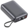 Swissten Power bank 20000 mAh 45W s integrovaným kabelem USB-C / šedá