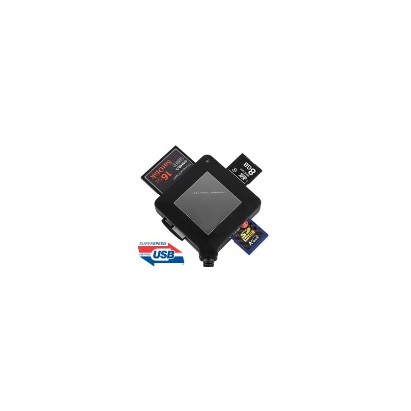 Čtečka All-in1 USB 3.0 CF/ 2xSDXC/SDHC/SD 2xmicroSD /MS/MS Pro/M2/XD
