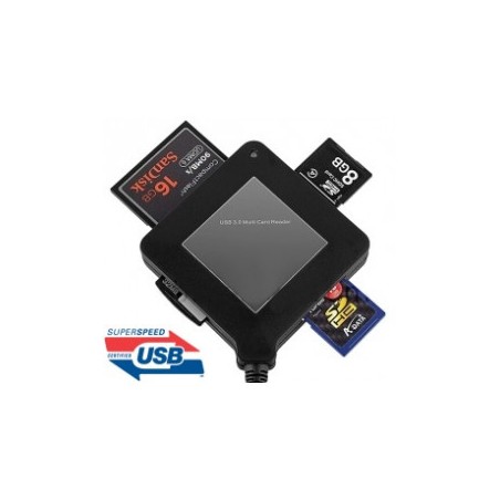 Čtečka All-in1 USB 3.0 CF/ 2xSDXC/SDHC/SD 2xmicroSD /MS/MS Pro/M2/XD