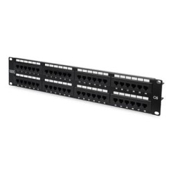DIGITUS Patch panel, CAT6 19",48xUTP RJ45,černý