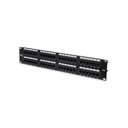 DIGITUS Patch panel, CAT6 19",48xUTP RJ45,černý