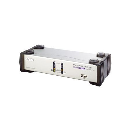 ATEN 2-port Dual View KVM USB, usb hub, audio, 1.2m kabely