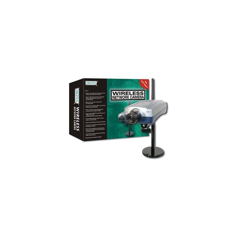 DIGITUS Wireless LAN Internet Camera, JPEG, RJ45 & 802.11GMax. 640 x 480, Frame Rate 3 - 30 fps 4I/O for Digital Alarm