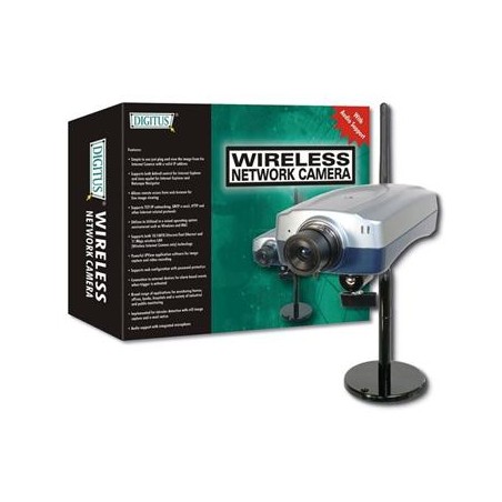 DIGITUS Wireless LAN Internet Camera, JPEG, RJ45 & 802.11GMax. 640 x 480, Frame Rate 3 - 30 fps 4I/O for Digital Alarm