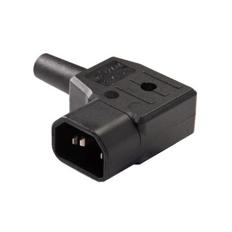 Konektor síťový 230V/M zahnutý 90 stupňů IEC C14