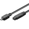 PremiumCord FireWire 800 kabel, 1394B 9pin-4pin, 1.8m