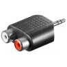 PremiumCord Adaptér 3,5mm Stereo jack - 2x Cinch Male/Female