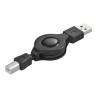 PremiumCord USB navíjecí kabel 0,9m A-B