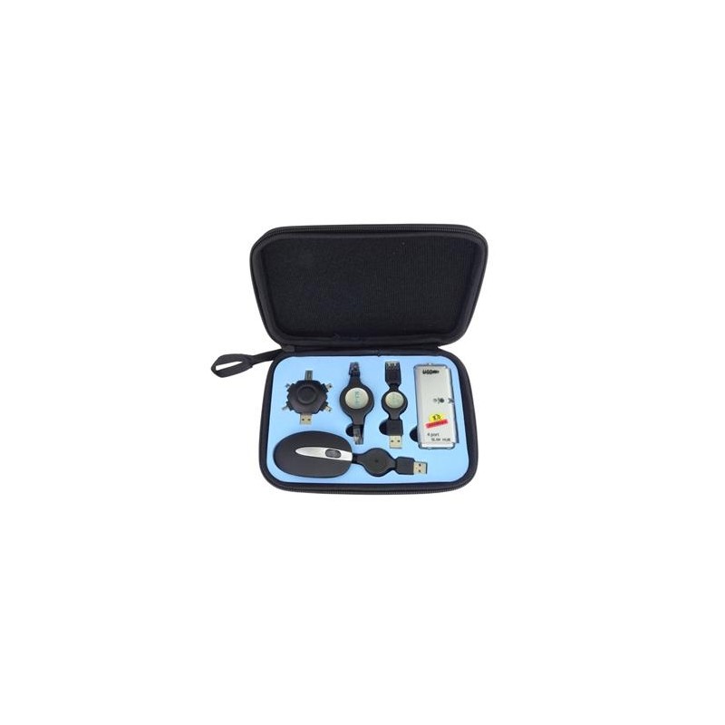 PremiumCord USB Travel Kit pro notebooky - myš,hub,redukce,kabel