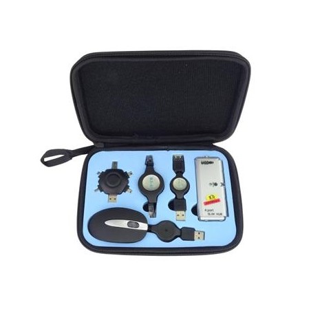 PremiumCord USB Travel Kit pro notebooky - myš,hub,redukce,kabel
