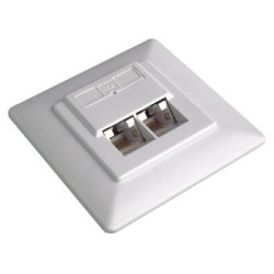 PremiumCord Zásuvka 2xRJ45 pod omítku, STP Cat5e stíněná