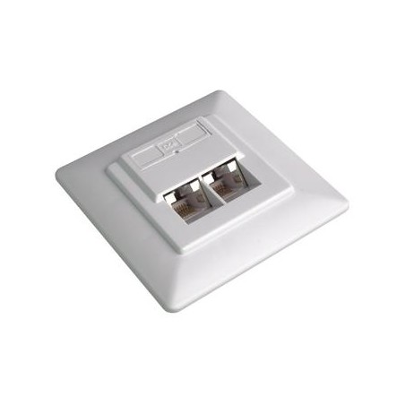 PremiumCord Zásuvka 2xRJ45 pod omítku, STP Cat5e stíněná