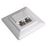 PremiumCord Zásuvka 2xRJ45 pod omítku, STP Cat5e stíněná