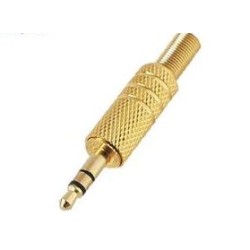 Stereo jack 3,5mm M celý zlatý