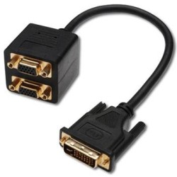 PremiumCord Adapter DVI-I (24+5) male 2x VGA DB15HD female