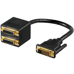 PremiumCord Splitter DVI-D (24+1) male 2x DVI-D (24+1) female pro propojení PC a dvou monitorů
