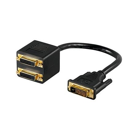 PremiumCord Splitter DVI-D (24+1) male 2x DVI-D (24+1) female pro propojení PC a dvou monitorů